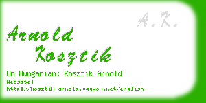 arnold kosztik business card